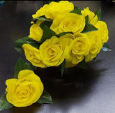 Capete Trandafiri Galben Intens pe Tulpină – Set 200 buc. Textil (27 cm)